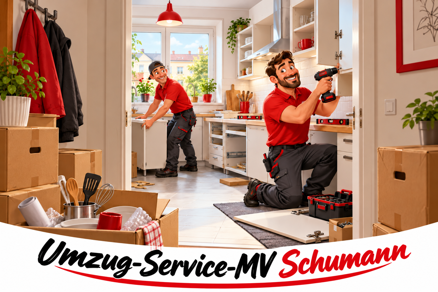 Küchenmontage und Umzugskartons